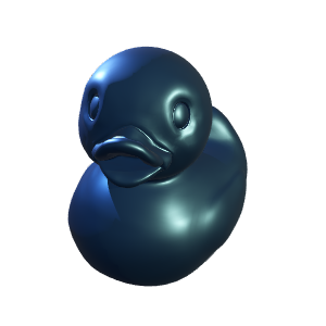 Shiny metal duckling